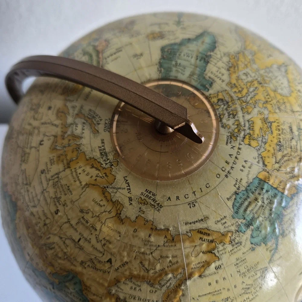 Replogle 9 Inch Diameter Desk Top Globe World Classic Series on Round Wood Base